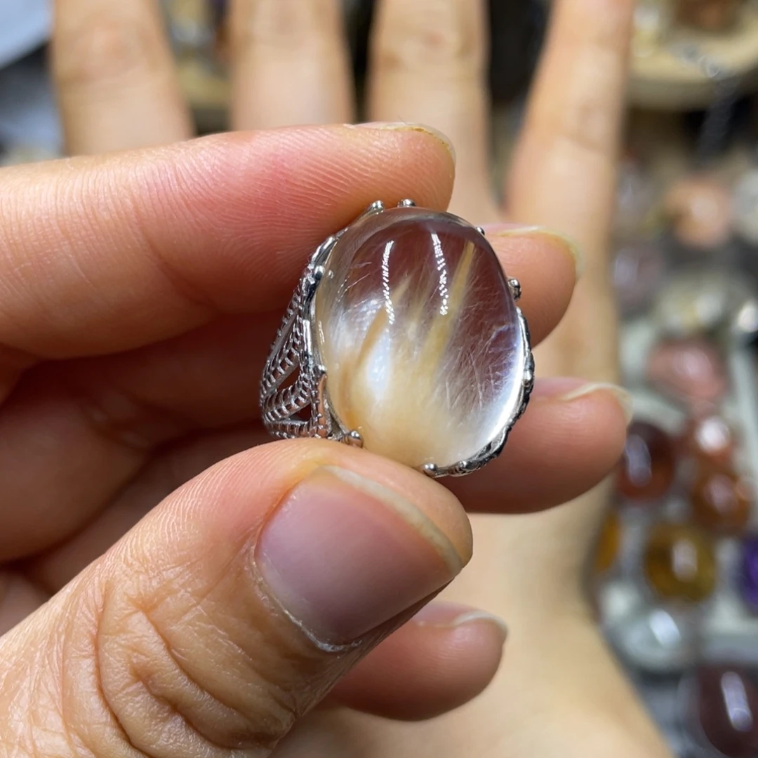 【闪购商品】水晶珠宝半成品银S925镶嵌戒指