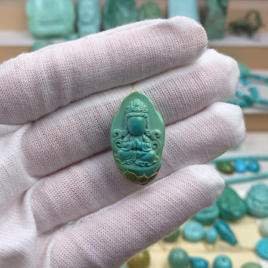 未镶嵌绿松石珠宝奇石15.5mm