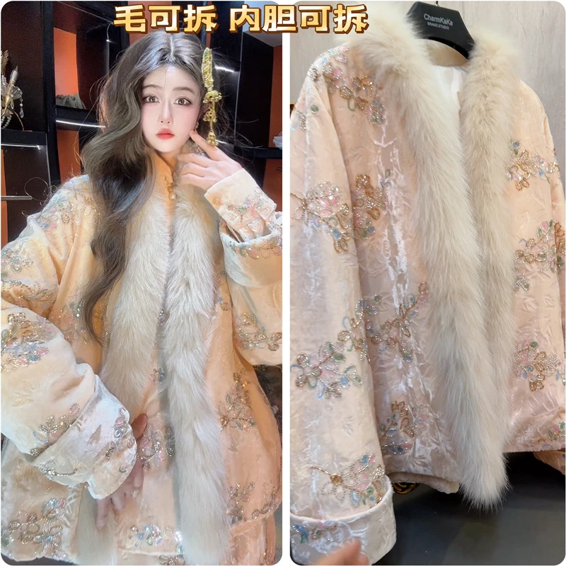 【卡妈专享】1-18大码胖MM秋冬国风上衣新中式羽绒外套2025女新款