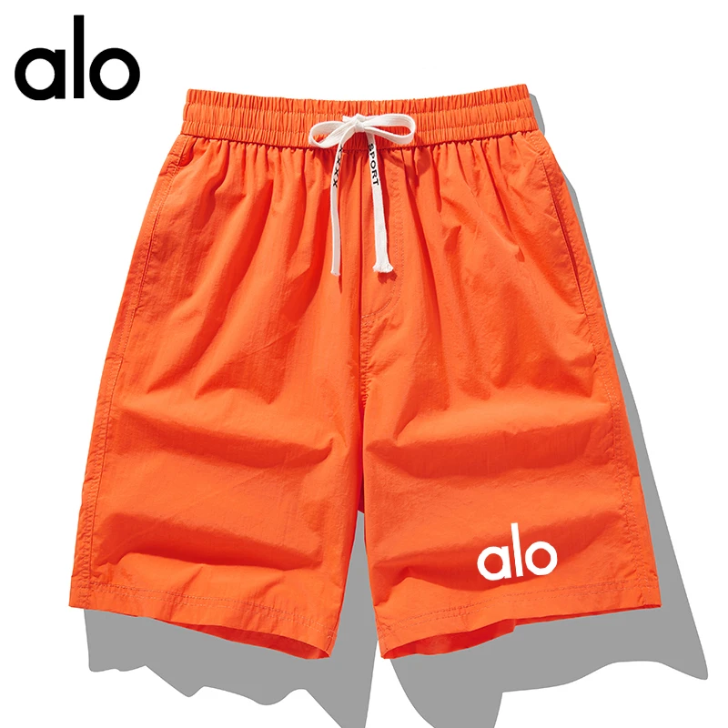 alo一折专区男士冰丝速干短裤夏季薄款网布内里健身运动五分裤子