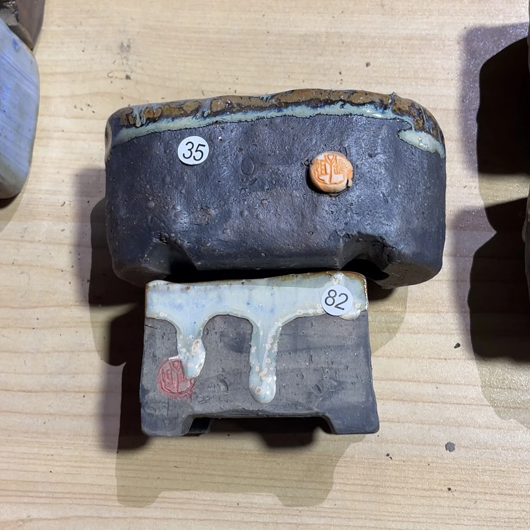 花***8两个特价手捏盆坛子姐