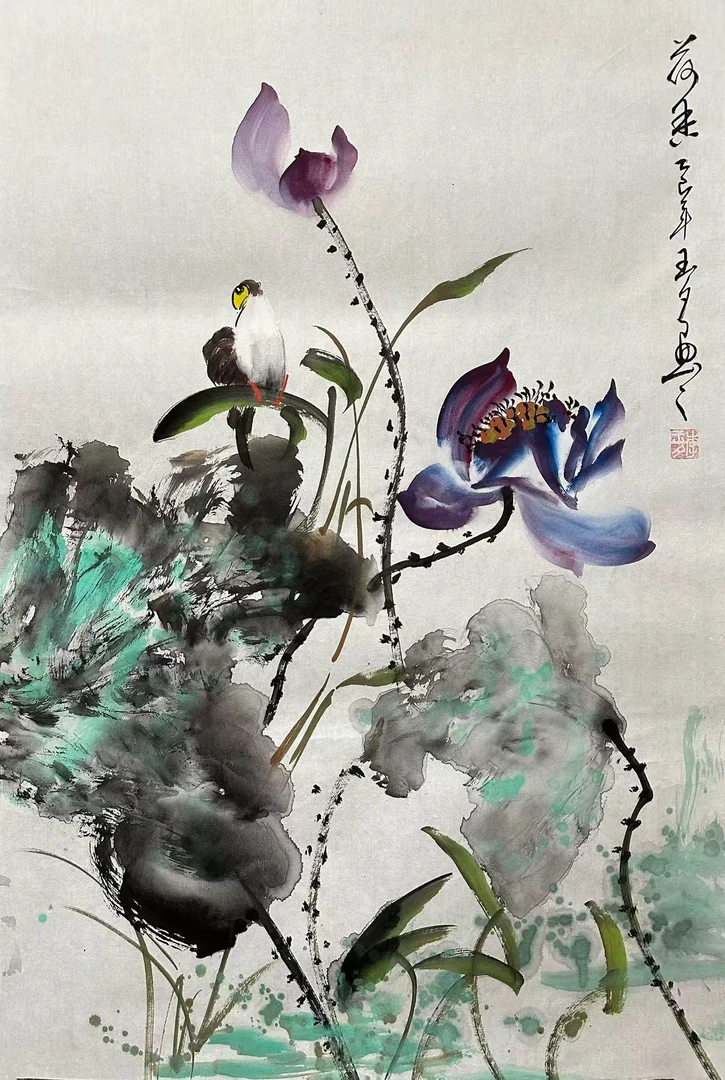 李玉夕《荷乐中》45*68