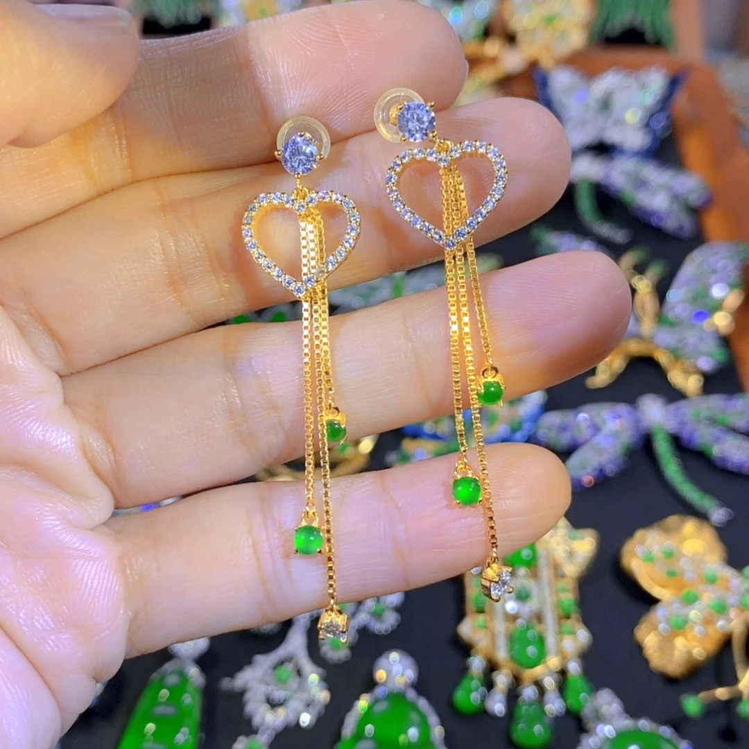 颈饰银S925镶嵌翡翠