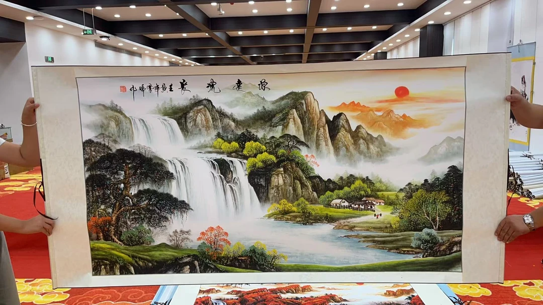 2国画装饰挂画卷轴高档锦绫已装裱大六尺（9）