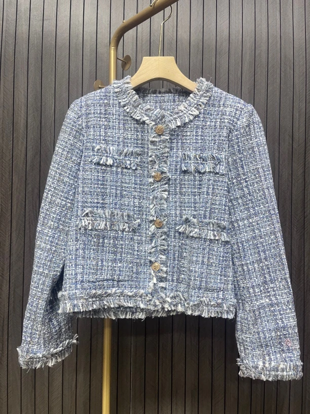 服装242 春秋款蓝白色小香风外套