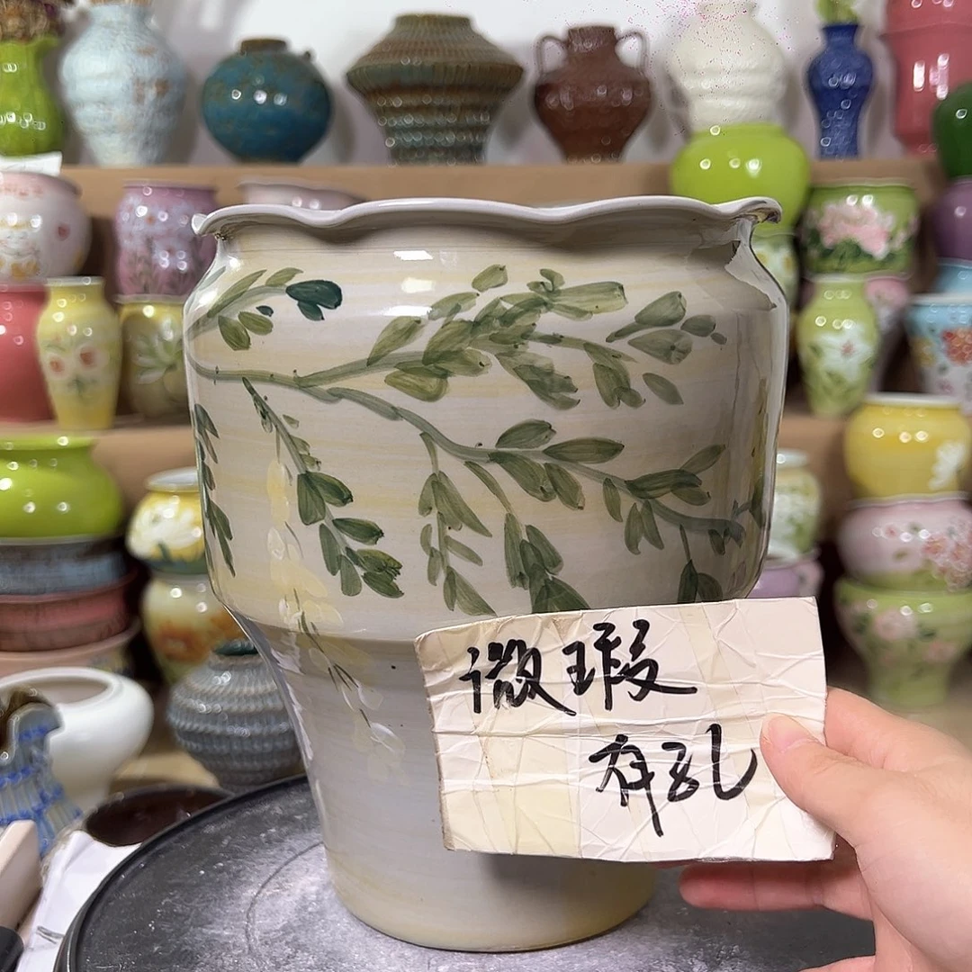 景德镇陶瓷花盆花器瑕222