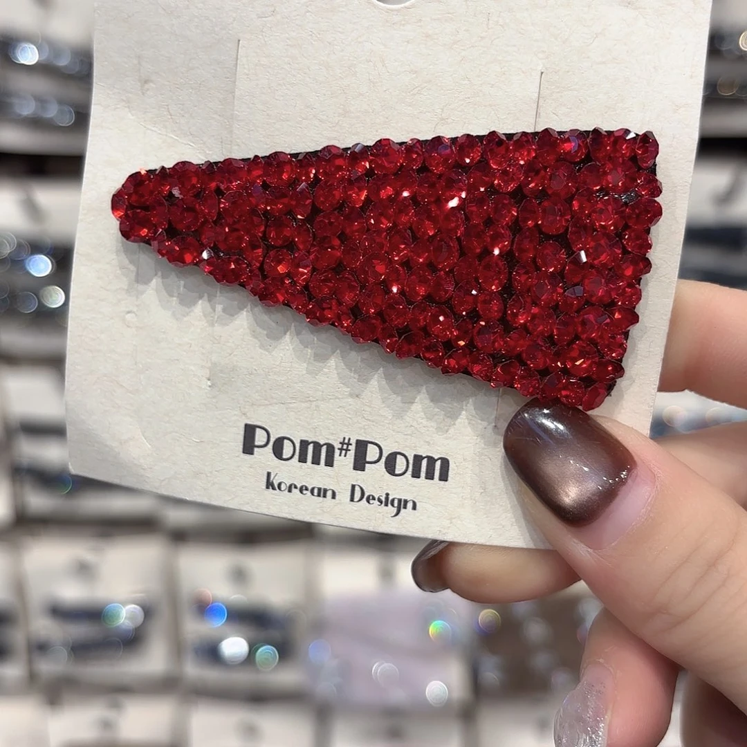 皮质铁合金红色满钻拜拜