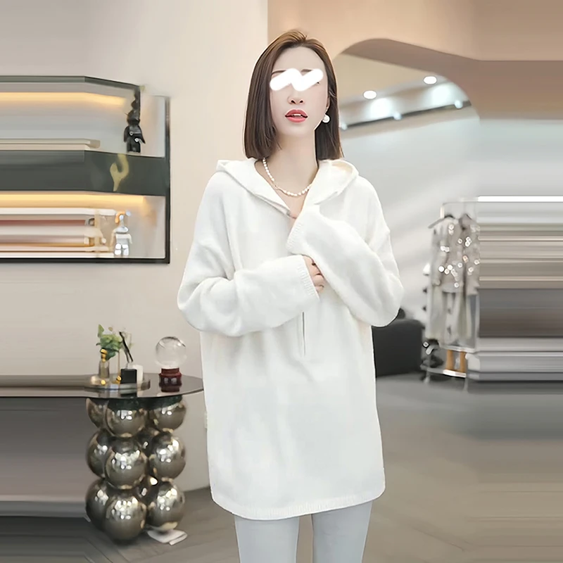 春季新款针织衫女简约洋气长袖套头毛衣宽松显瘦时髦纯色气质上衣