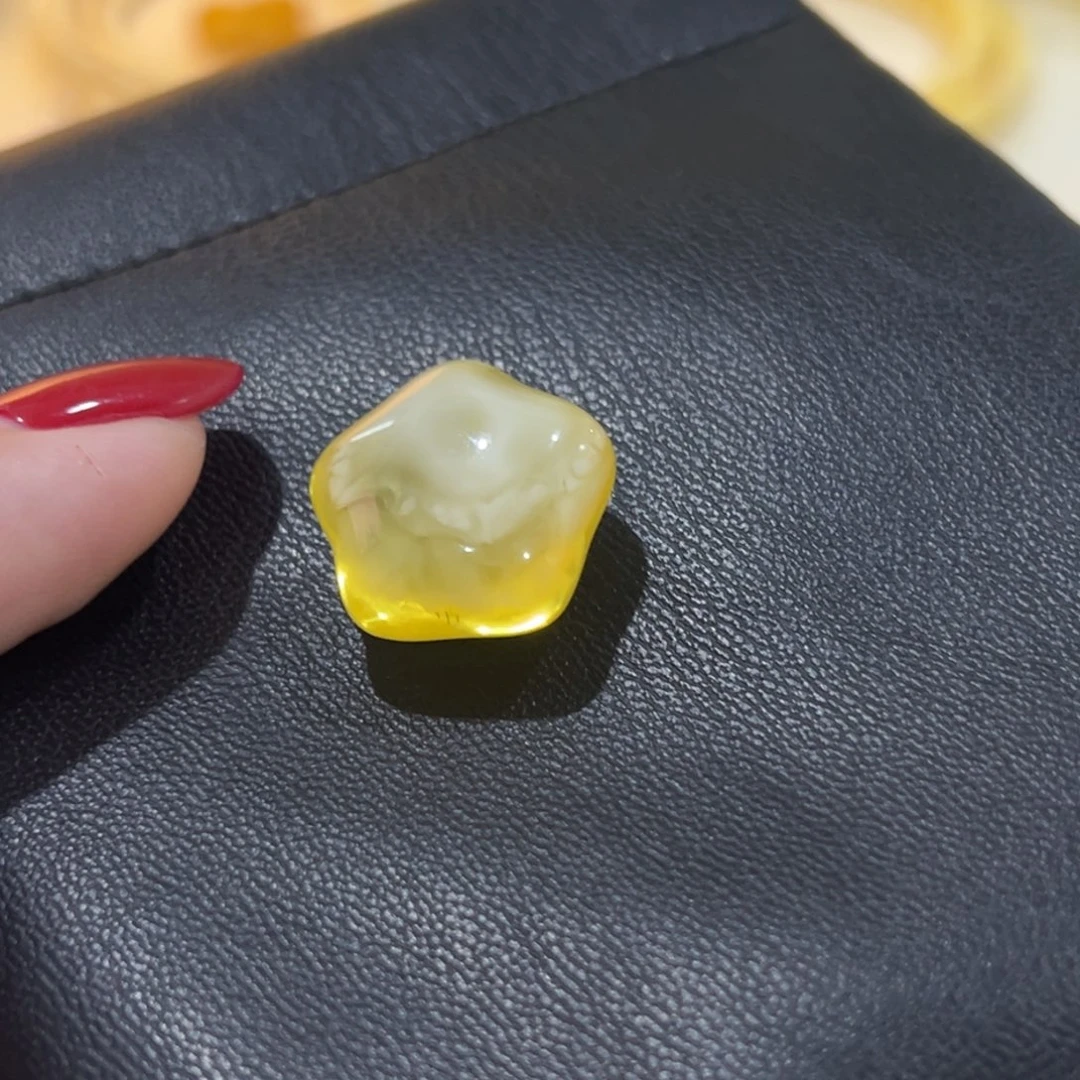 蜜蜡未镶嵌手链蜜蜡金白星星