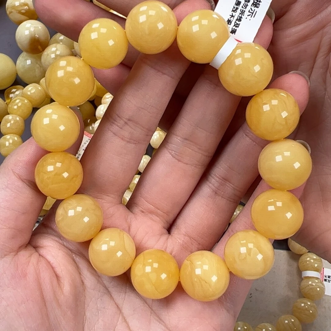 未镶嵌琥珀手链32鸡油黄
