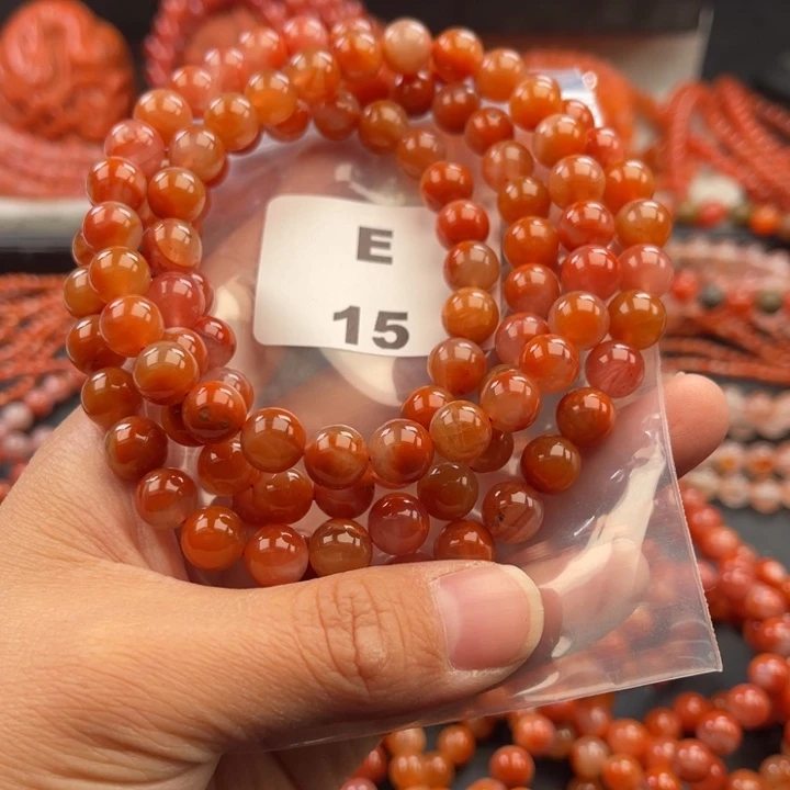 南红玛瑙未镶嵌多样性发货默认微瑕称重8mm