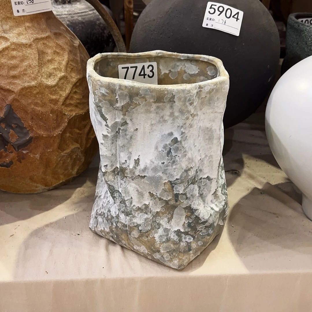 瓶7743高21口14陶瓷花瓶无孔