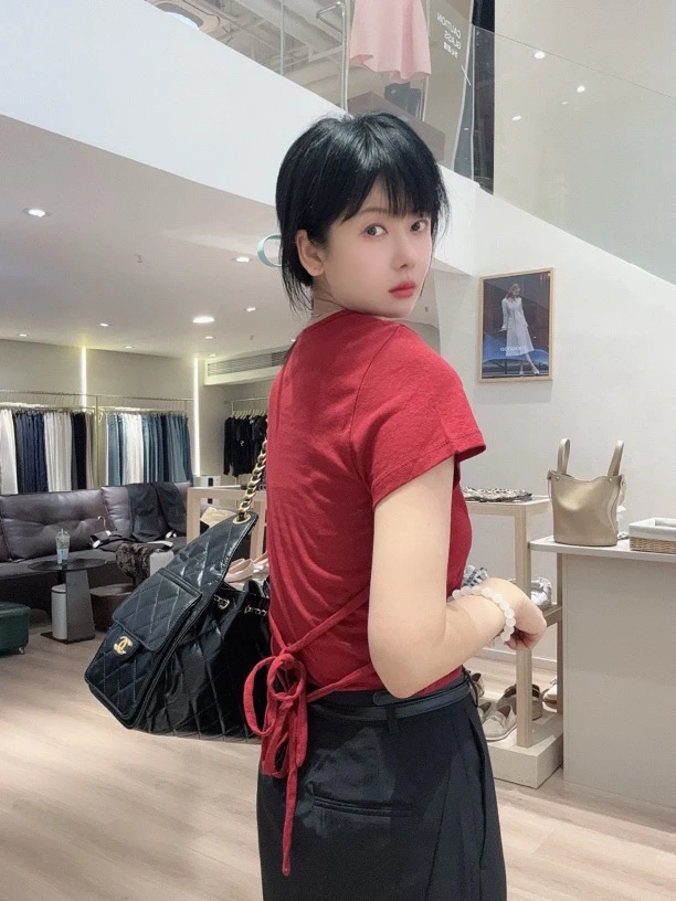 韩国东大门设计师款圆领棉T 显瘦显白甜辣 通勤