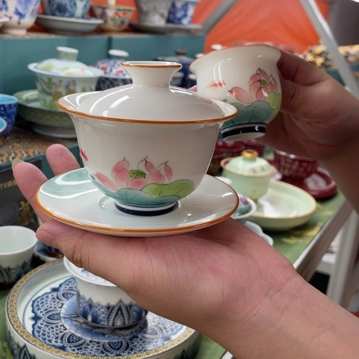 景德镇陶瓷盖碗茶具