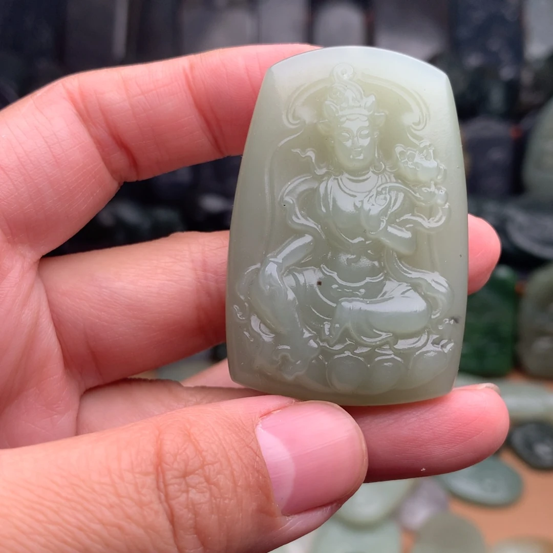 和田玉未镶嵌颈饰挂件33