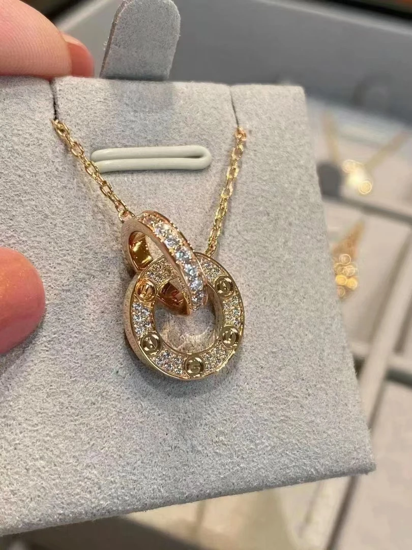 (雅雅精选）18K金双环饼项链GLD