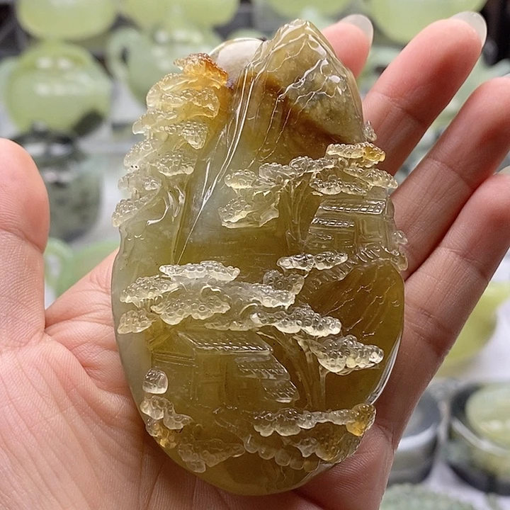 未镶嵌蛇纹石玉手把