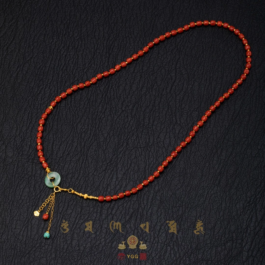 K员格格/红珊瑚金项链/XRJQ19（多样性发）