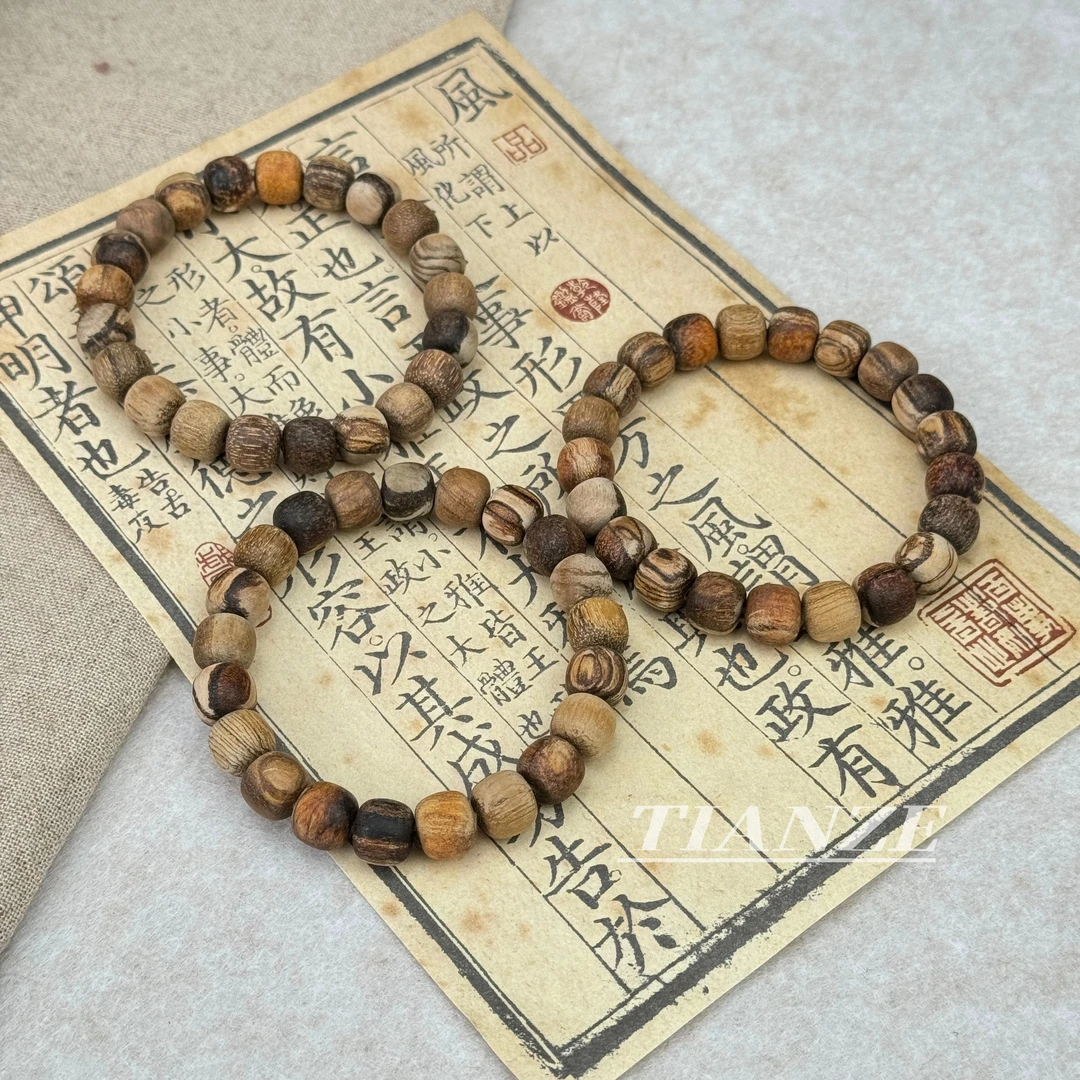 【木禅】贡木老型桶手串清香味木质可盘玩文玩多尺寸手串可戴可盘