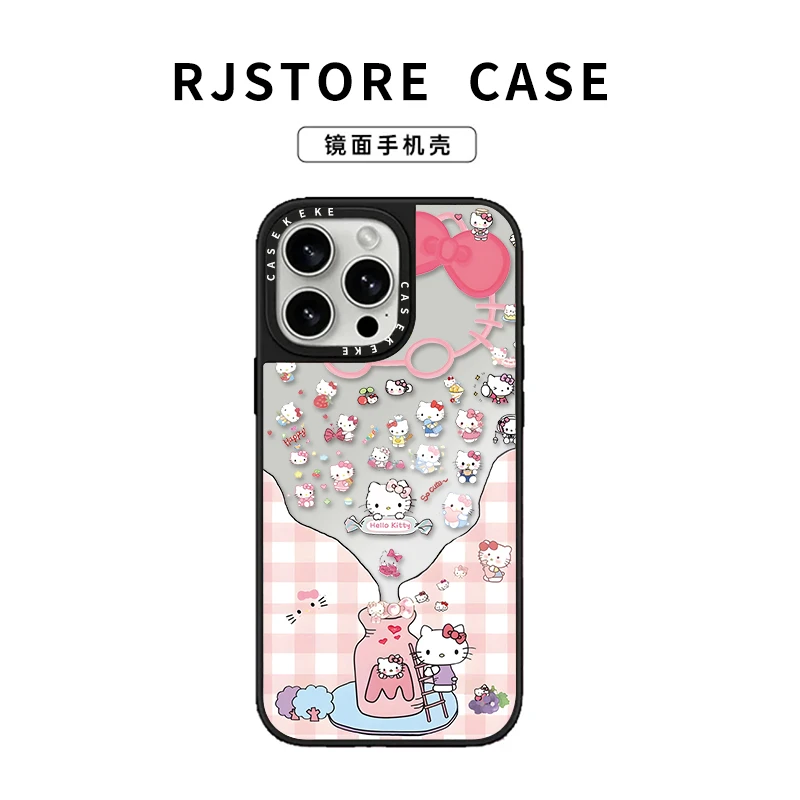 奥菲顿凯蒂饮料瓶适用iPhone15苹果16PRO镜面手机壳14/13新款12套