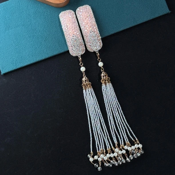 weixiang/薇香030高定款轻奢一款两戴后挂装饰发夹侧边夹发夹卡子