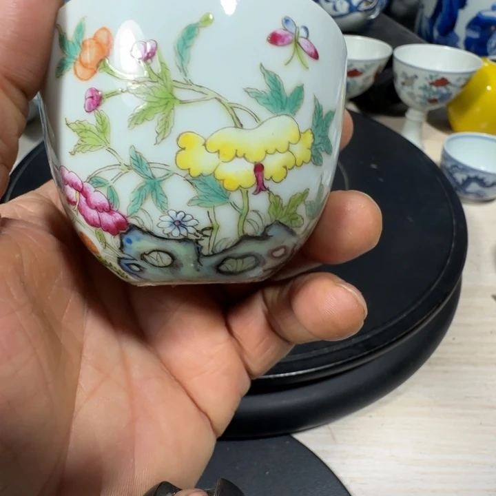 c***a摆件青花花卉小小摆件