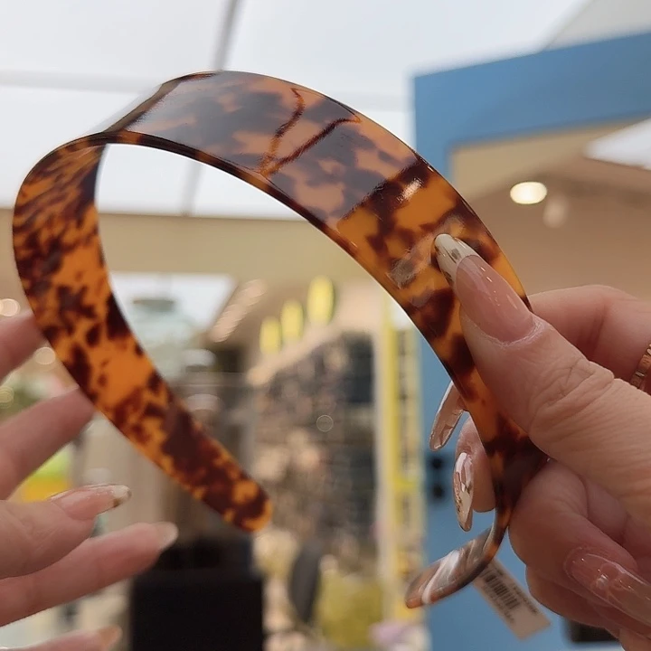 橘色豹纹醋酸发箍款式