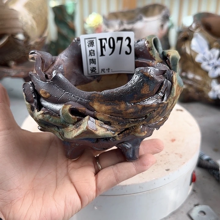 紫砂花盆景德镇陶瓷多肉973