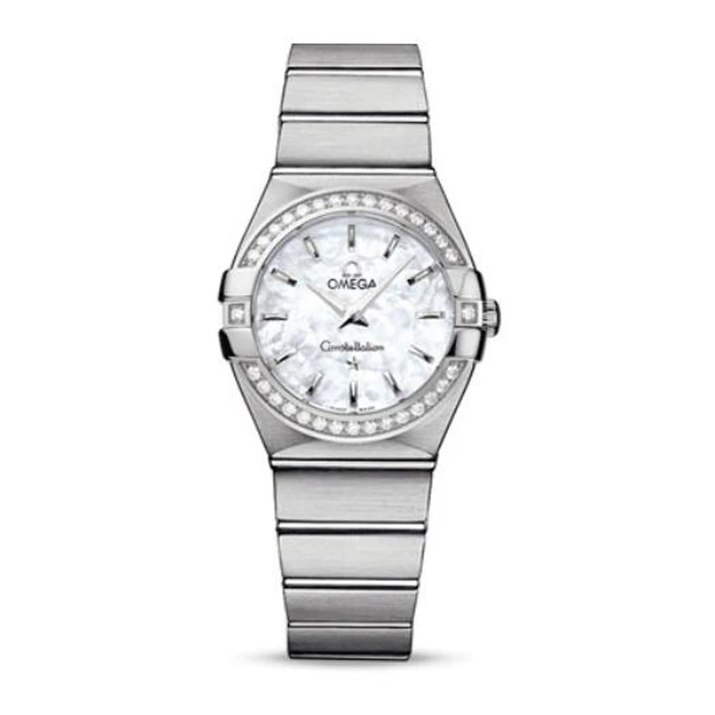 99新 Omega/欧米茄 星座24mm  满钻 贝母盘 女士腕表