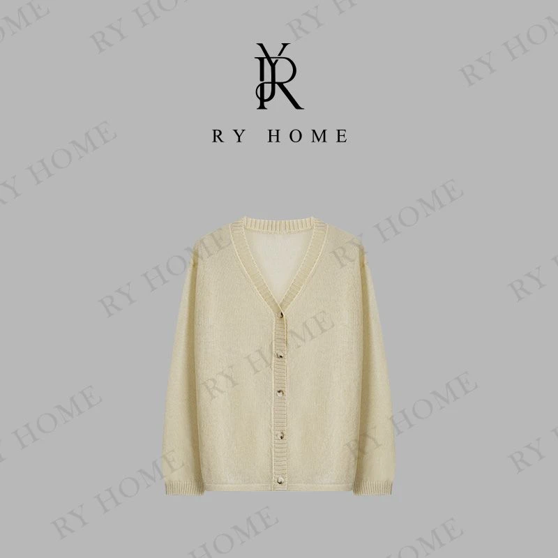 【容雨RYHOME】欧若风V领单排开衫毛衣251M2861
