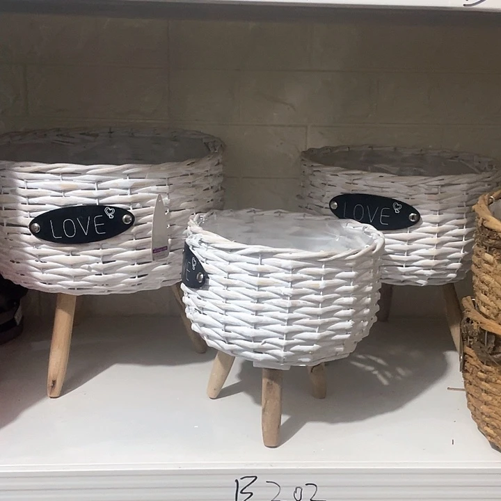 铁艺园艺柳编花插微瑕