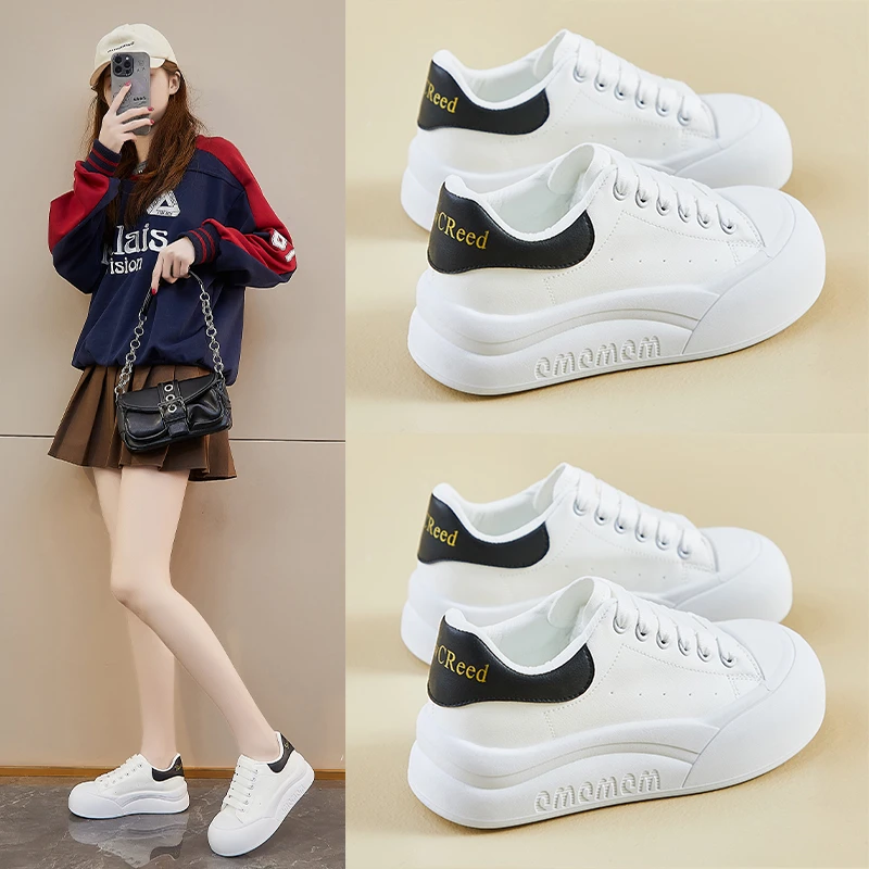 2025春季新款小白鞋女韩版ins学生厚底增高运动板鞋休闲百搭