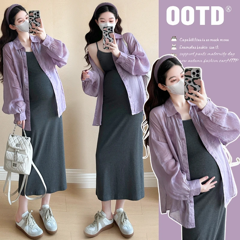 孕妇秋装连衣裙2025新款孕妈高级穿搭时尚套装洋气时髦春秋裙子