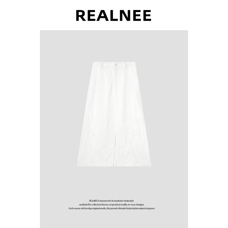【白玛瑙】“苎麻+匹马棉”舒适透气显瘦百搭A字半身裙RLMMY4BQ04274