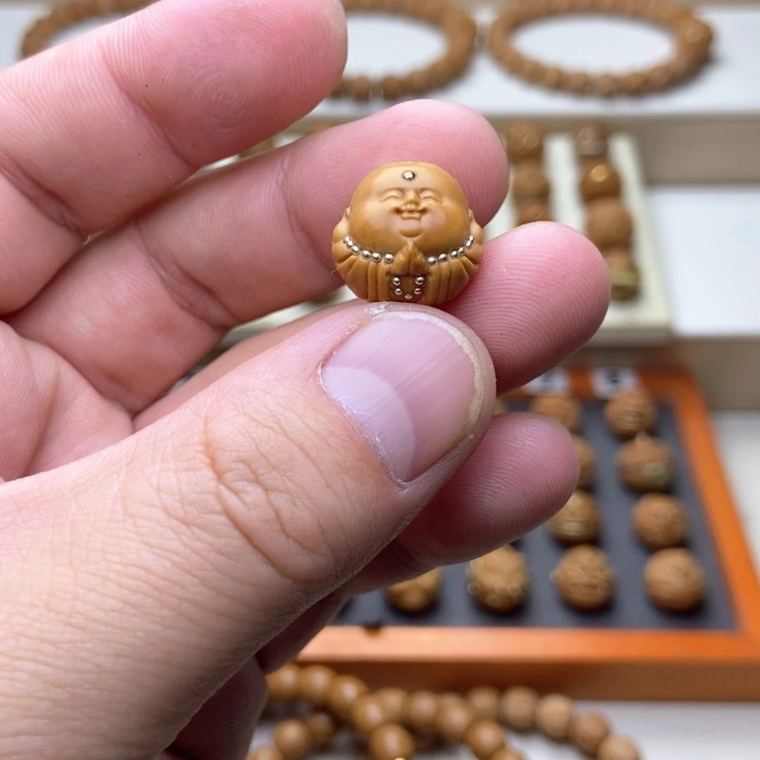 吊坠文玩核桃猴头核桃单颗镶嵌银米勒