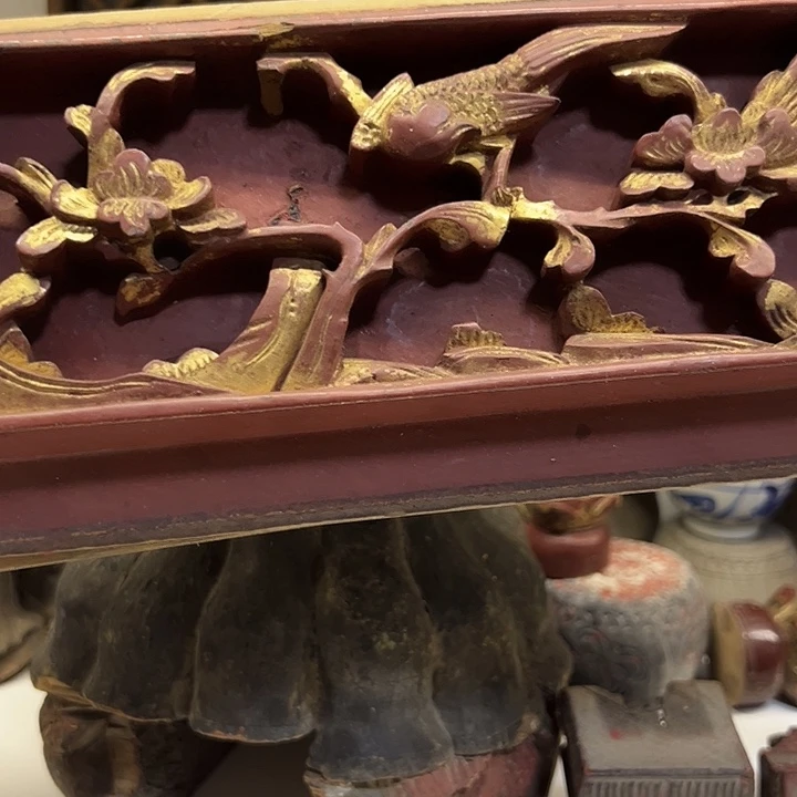 陶瓷风*木雕深雕一对