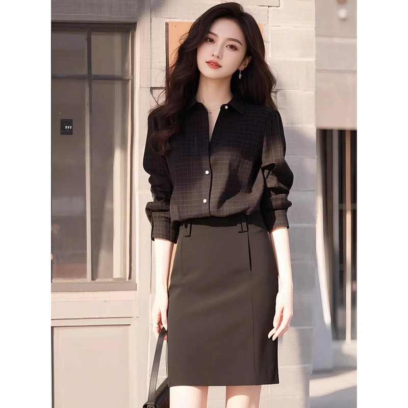 春秋穿搭一整套高级感2025新款气质女神范贵气感千金轻熟御姐套装