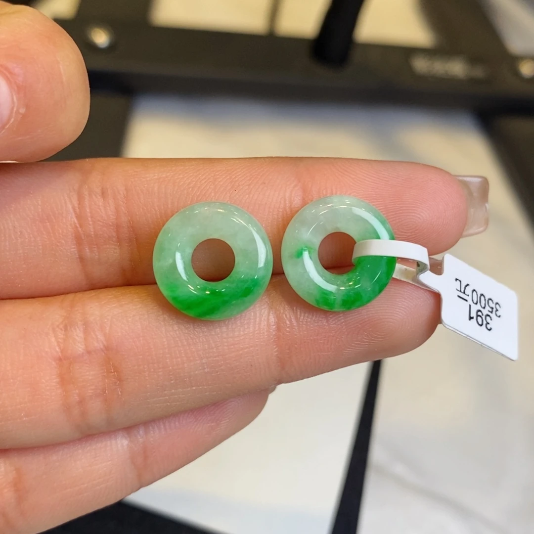 翡翠耳饰未镶嵌裸石甜甜圈