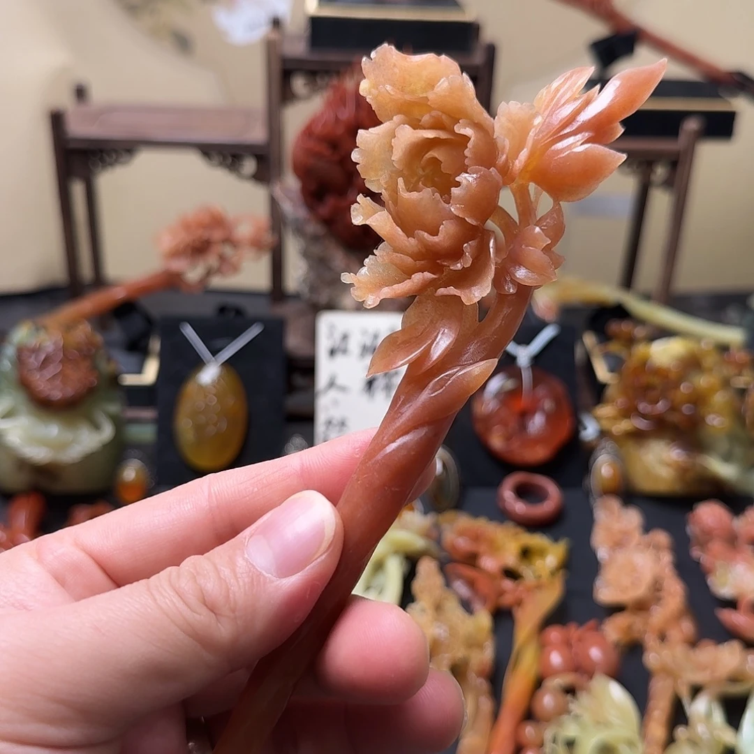 安***妮蛇纹石玉未镶嵌发饰