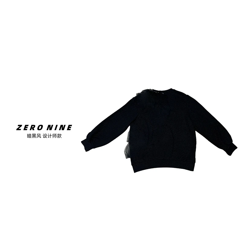 Dan Dan 重工网纱拼接山本卫衣女