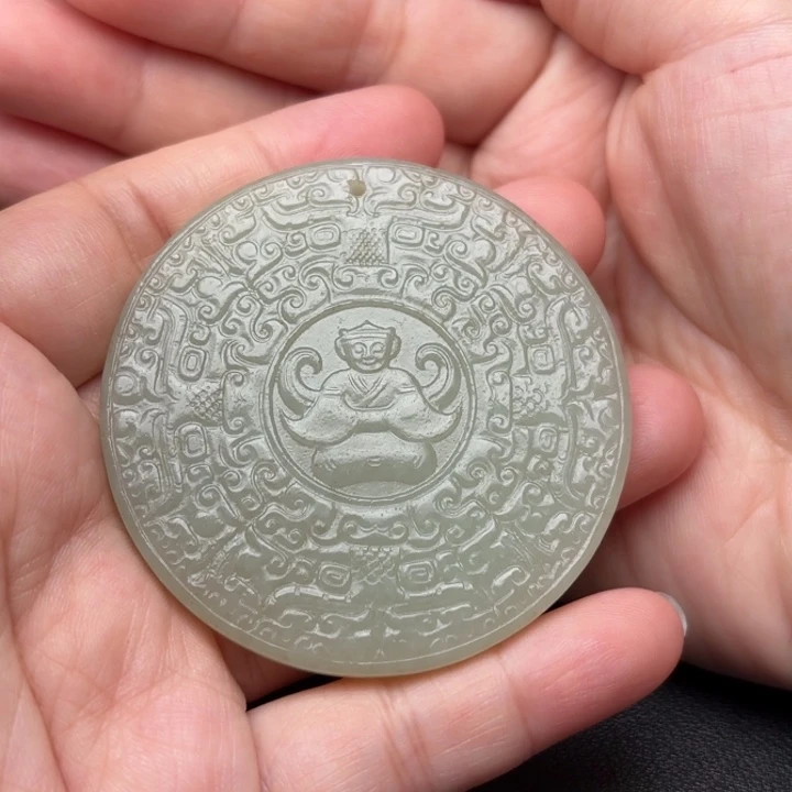 和田玉未镶嵌挂件沉****4