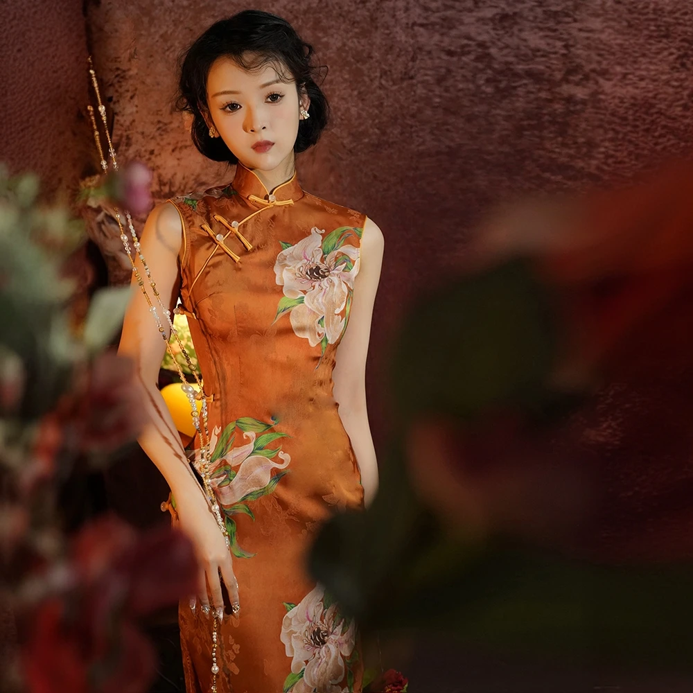 旗袍2025新款女改良高端大气上档次年轻款日常可穿素雅长款连衣裙