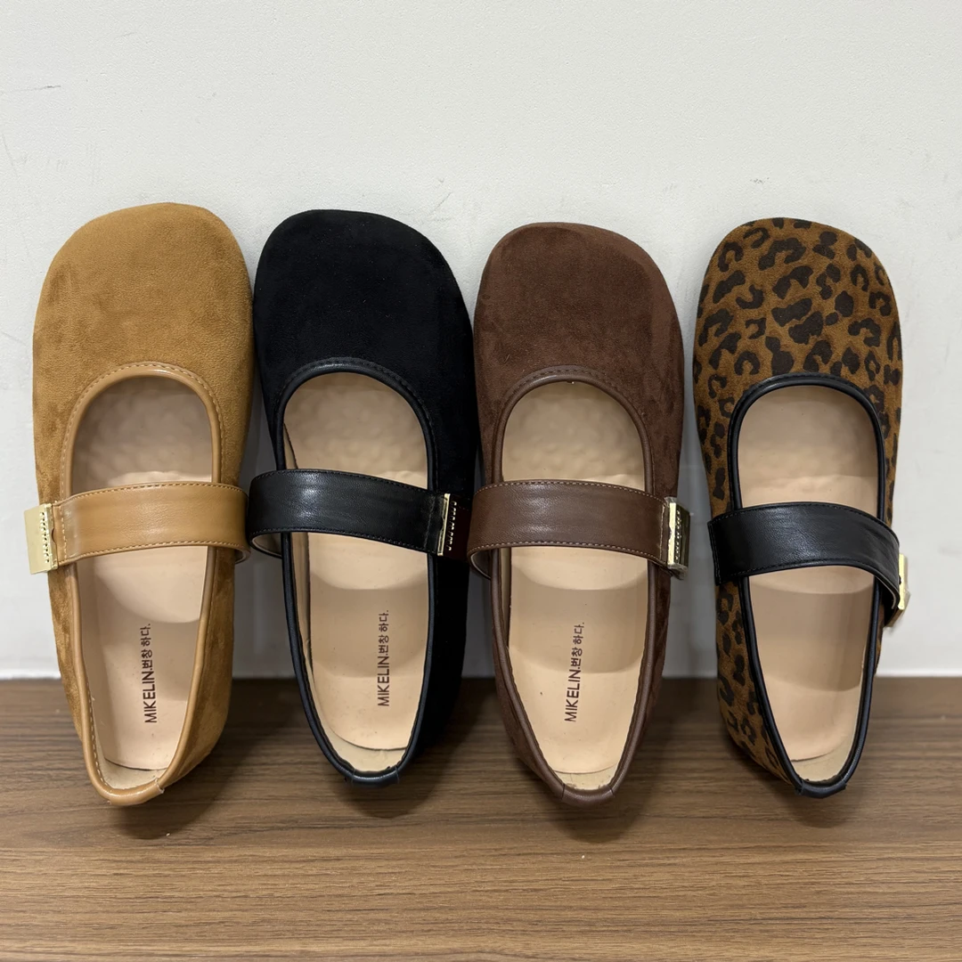 S 3508-26 春秋豹纹爆款新款显瘦圆头玛丽珍鞋百搭春夏软底