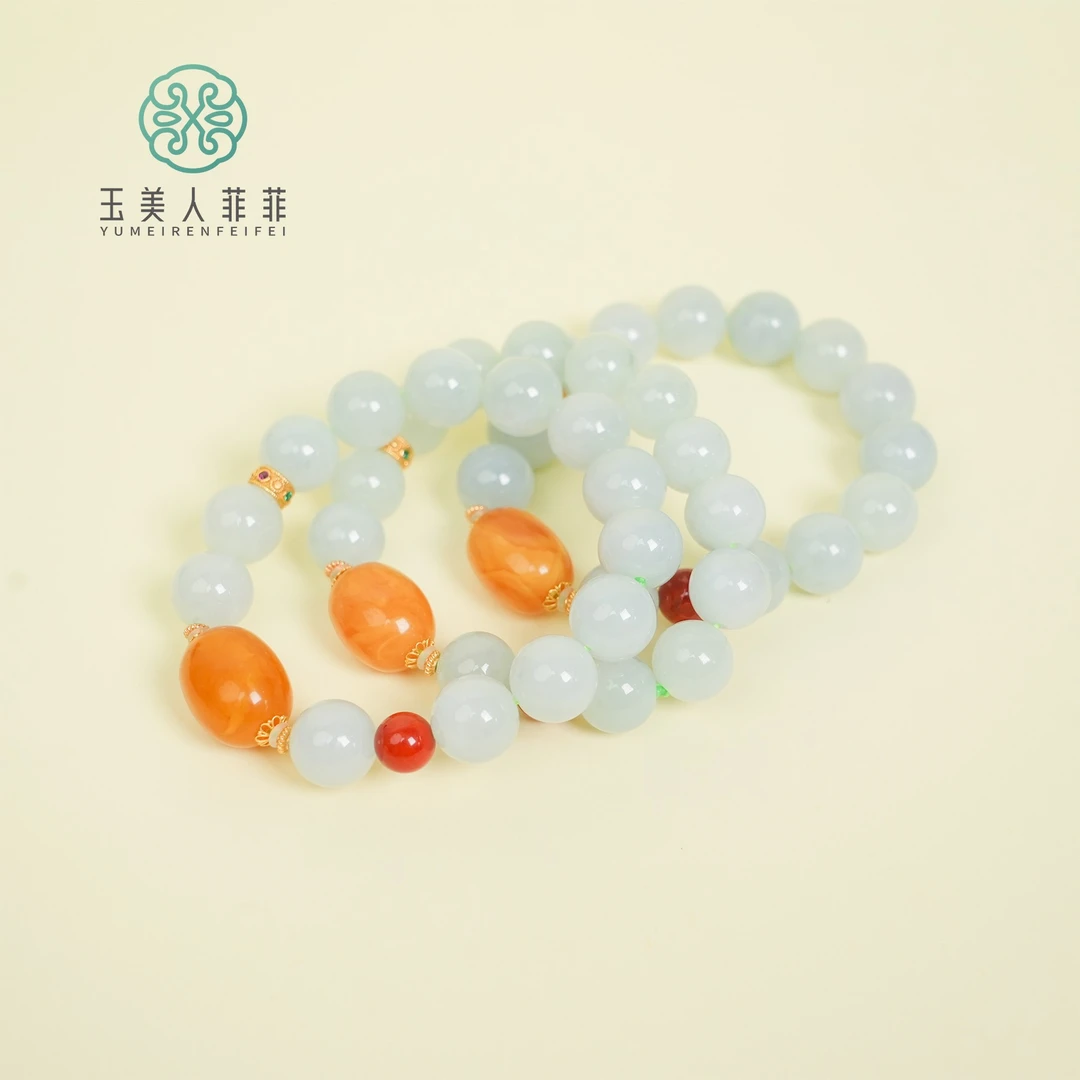 菲菲珠宝好#翡翠手串-圆珠约12mm~多样性发一