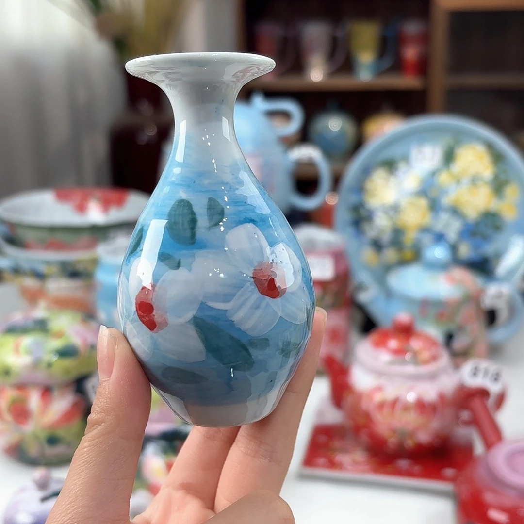 景德镇手绘高温釉下彩陶瓷茶具