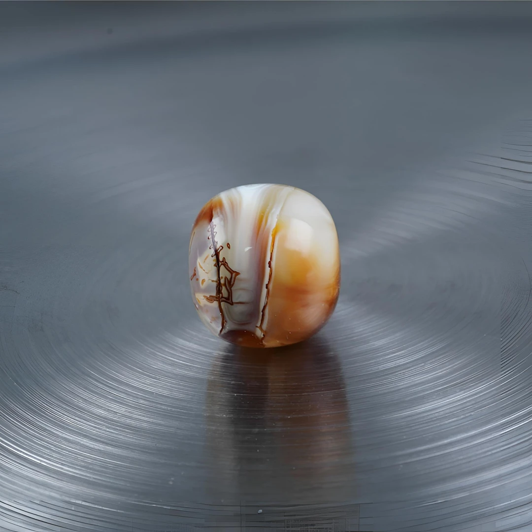 彩沁妖花拉丝“天眼”老型尺寸11*10mm琥珀蜜蜡文玩搭配