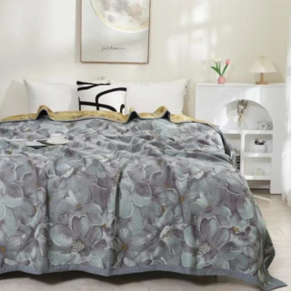 【床盖-加大薇甜-紫】230-250cm轻奢长绒棉多功能四季床盖