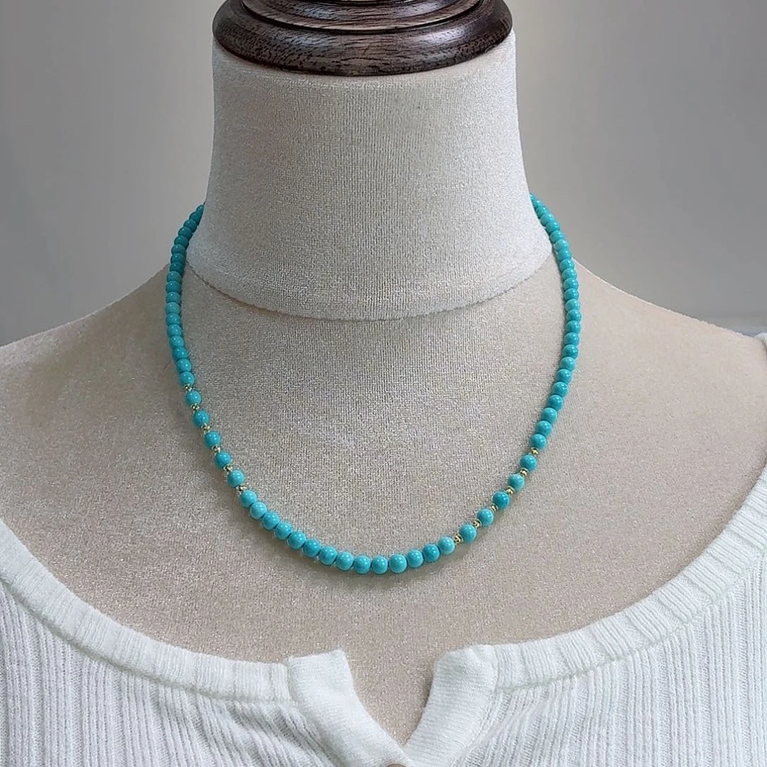 绿松石18K金镶嵌珠宝奇石