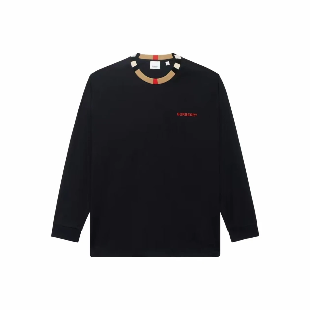 BURBERRY/博柏利（香港发）字母印花圆领黑色长T yyz