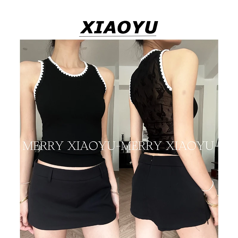 小鱼【无袖新姿】时尚气质洋气百搭设计感无袖背心女修身显瘦上衣